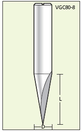 V-Nutfräser / Schriftenfräser VHW Z=1