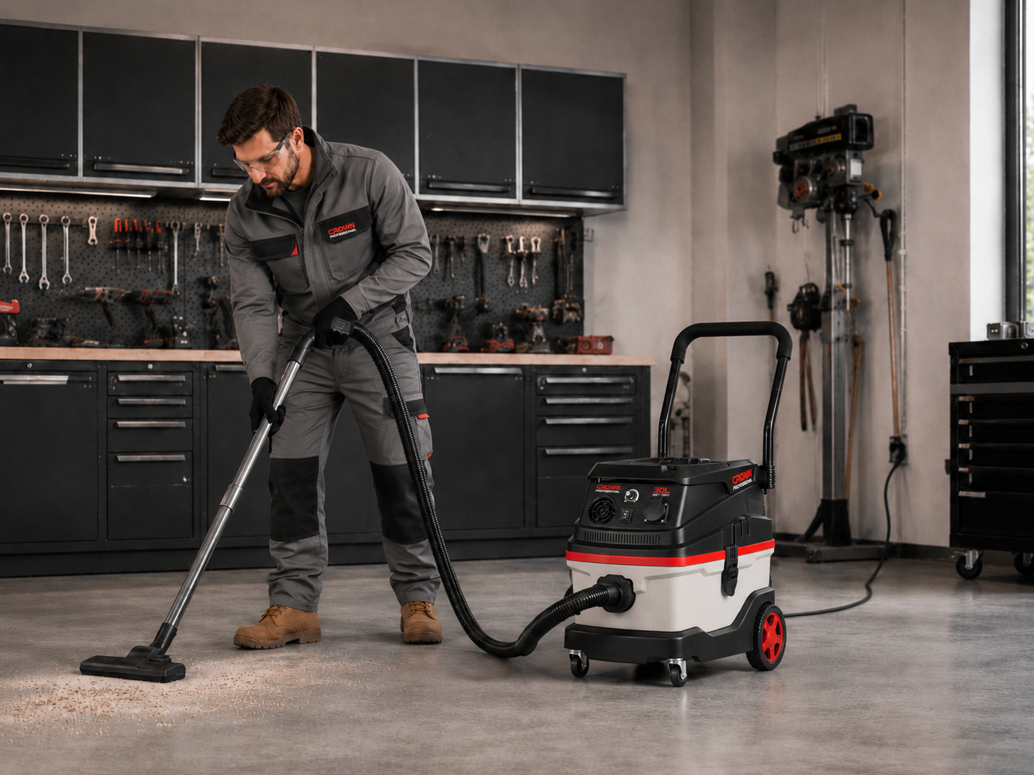CROWN Nass und Trockensauger 2 in 1 Funktion 1600 W 30 L