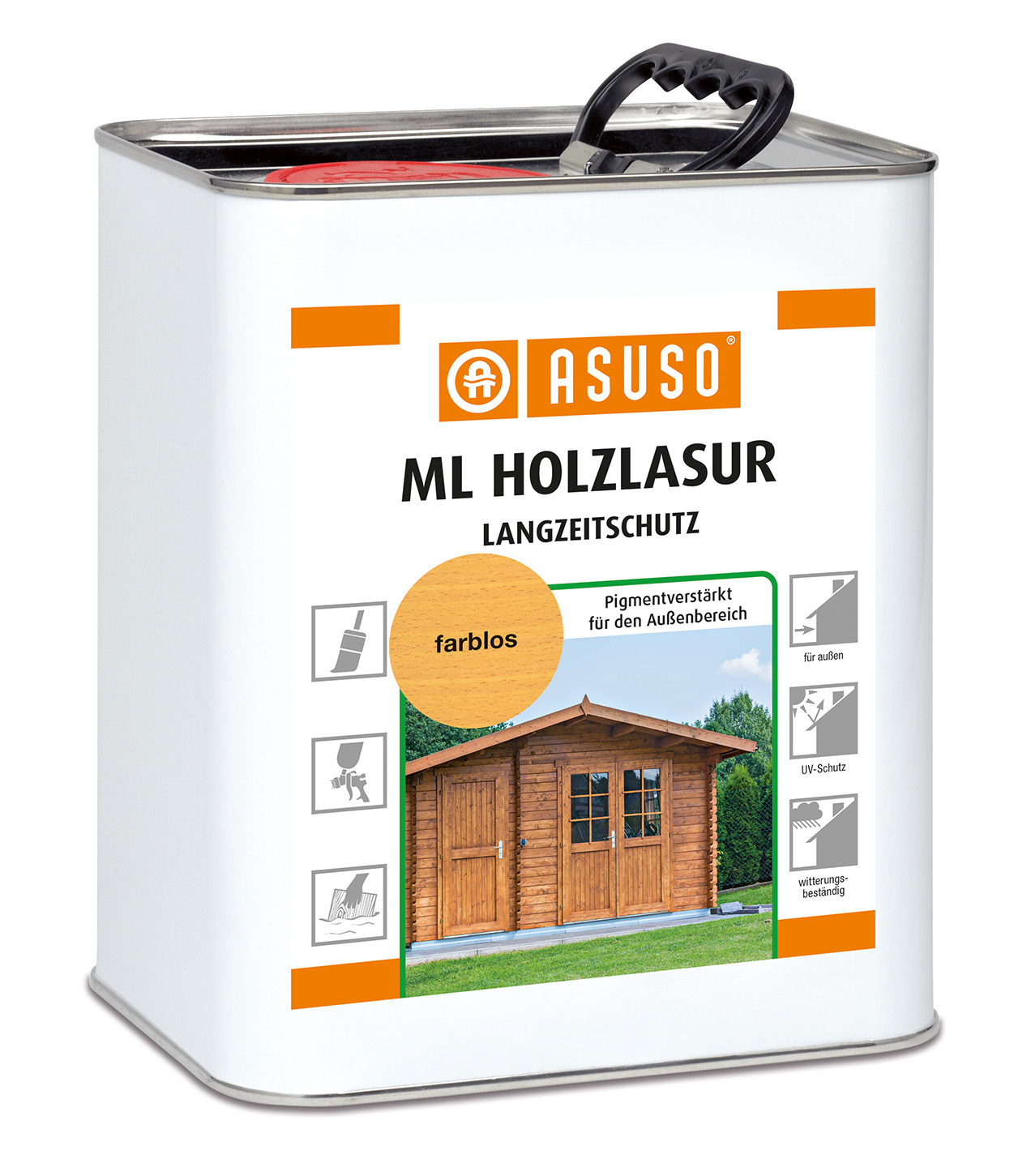 ASUSO ML Holzlasur Langzeitschutz – Ebenholz