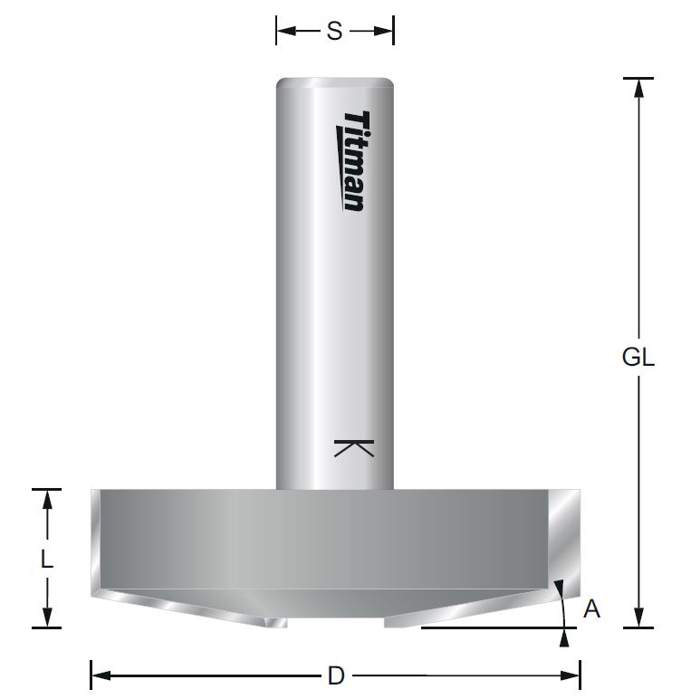 Abplattfräser HW S=12mm D=50mm  GL=55mm – 10°