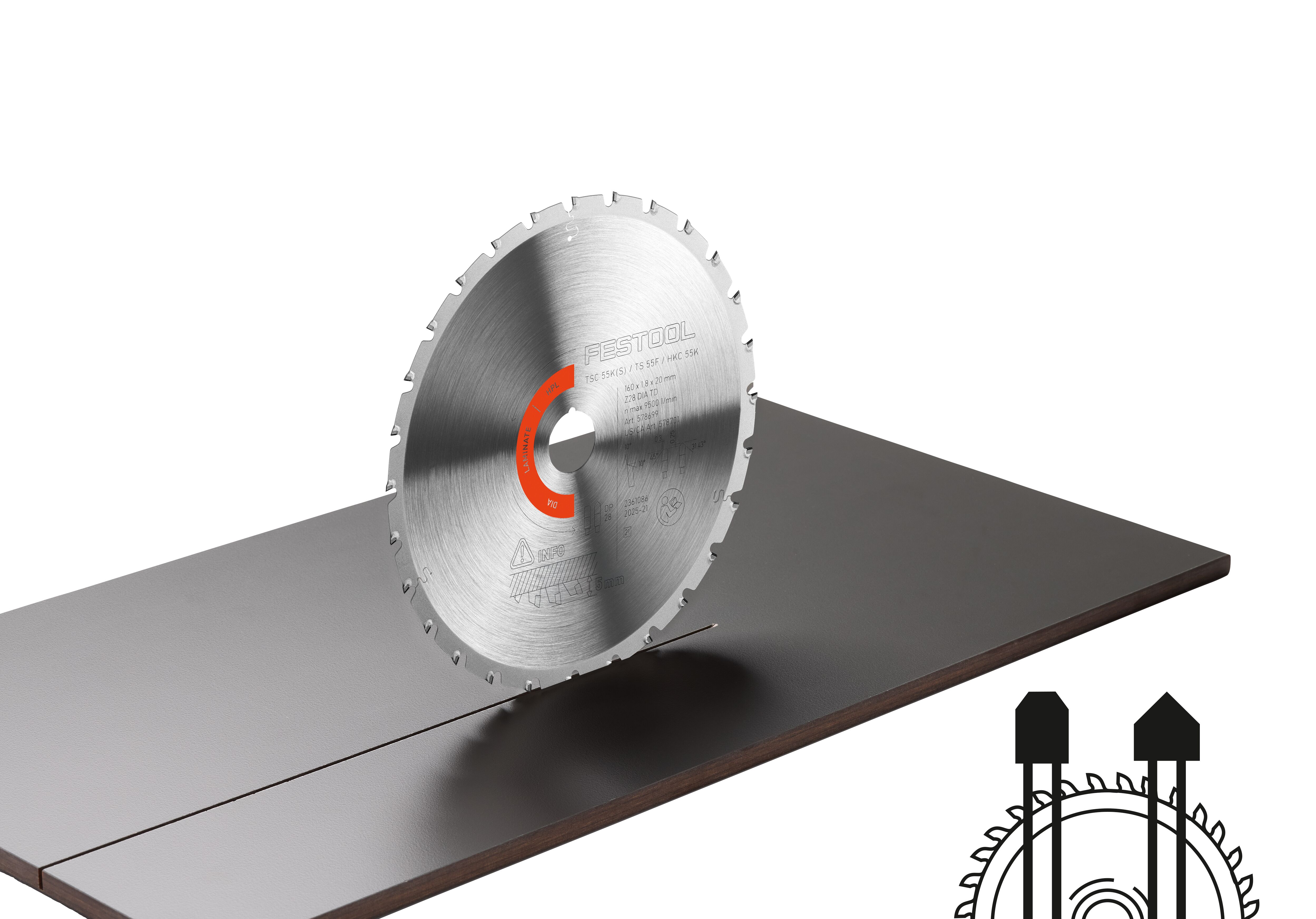 Festool Diamant Kreissägeblatt LAMINATE DIA 160x1,8x20 TD28