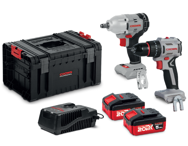 CROWN Akku Schlagschrauber / Akku Schlagbohrschrauber 20 V Set