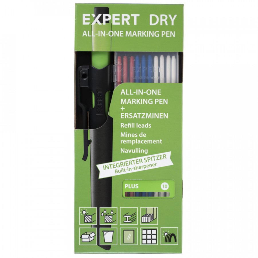 EXPERT DRY Marker-Set PLUS inkl. Ersatzminen (Rot/Blau/Weiß)