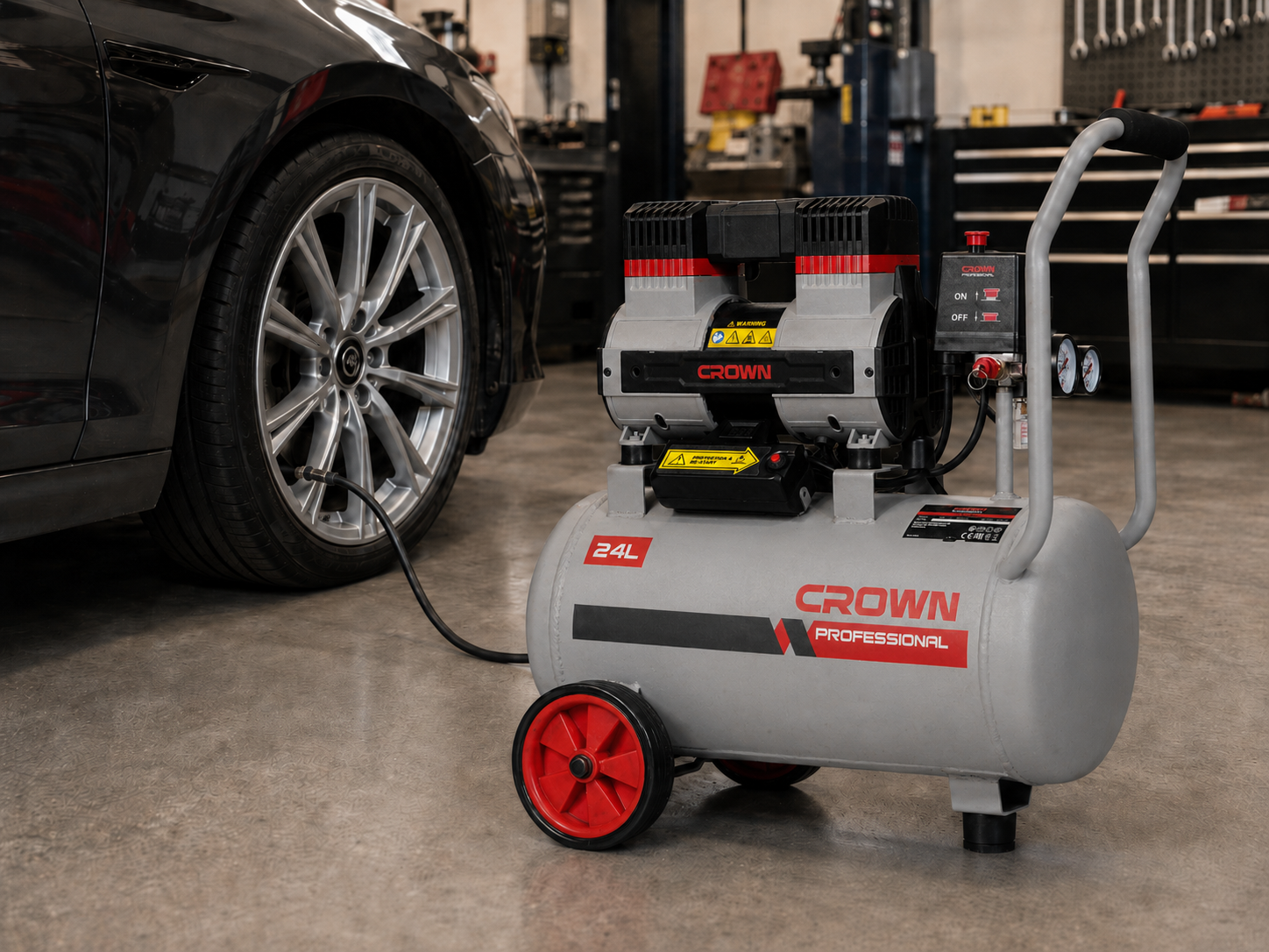 CROWN Luftkompressor 24l 8 bar