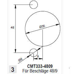 Zubehör CMT Beschlagbohrsystem Bohrkopf für 48/9-MEPLA-Beschläge