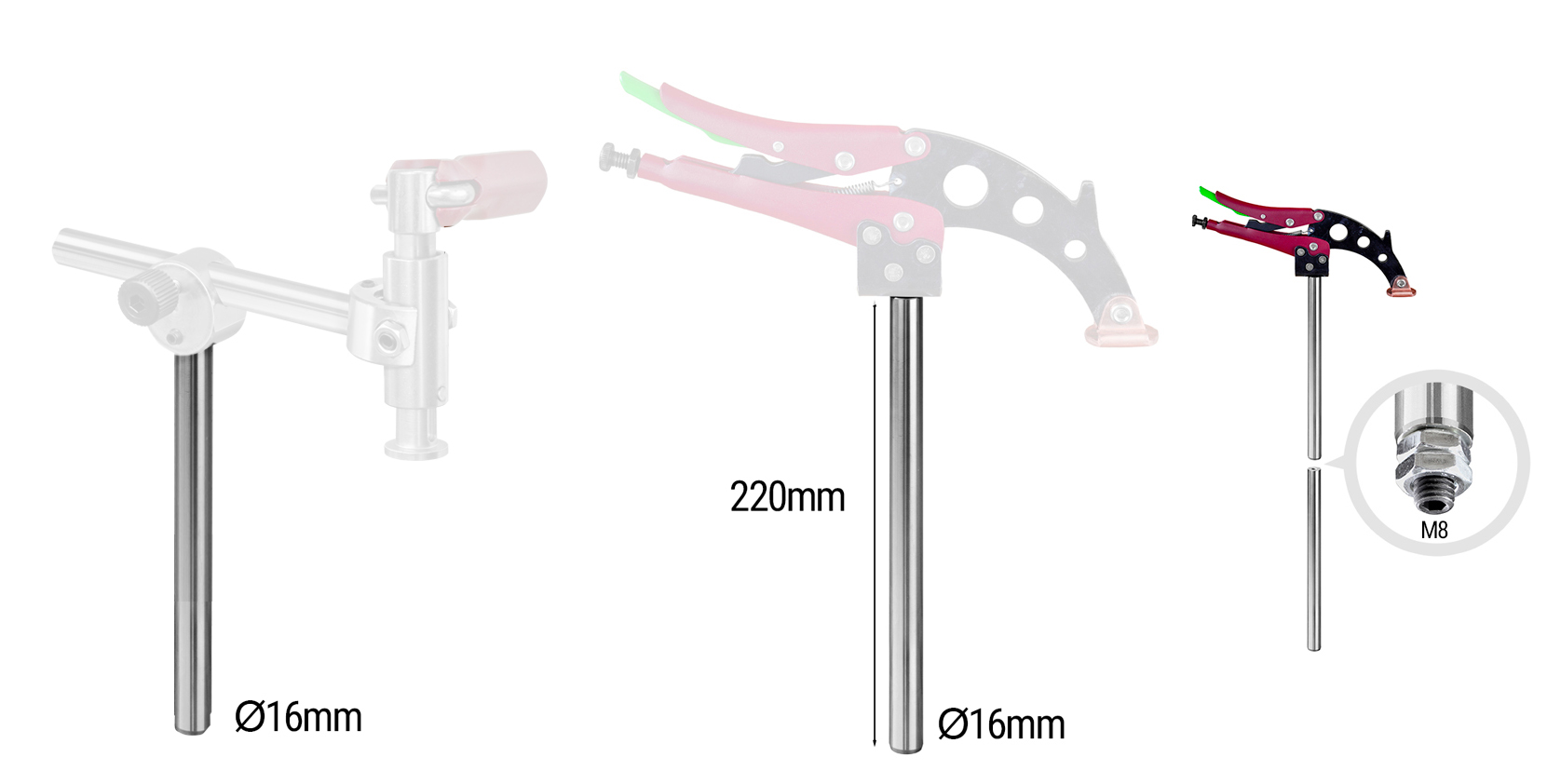 Zubehör PIHER Ersatzschiene für Schnellspannzwinge Modell TGA100 / TGA160