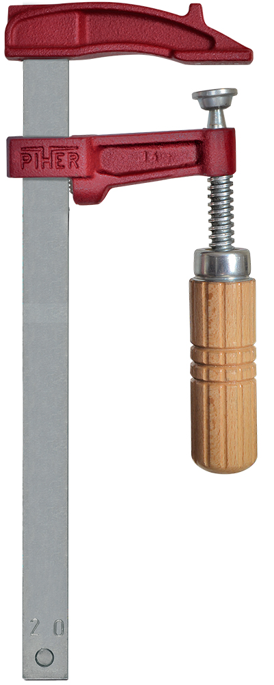 Schraubzwinge bis 400kg Spannkraft - Modell MM mit Holzgriff Spannweite 12-30 cm