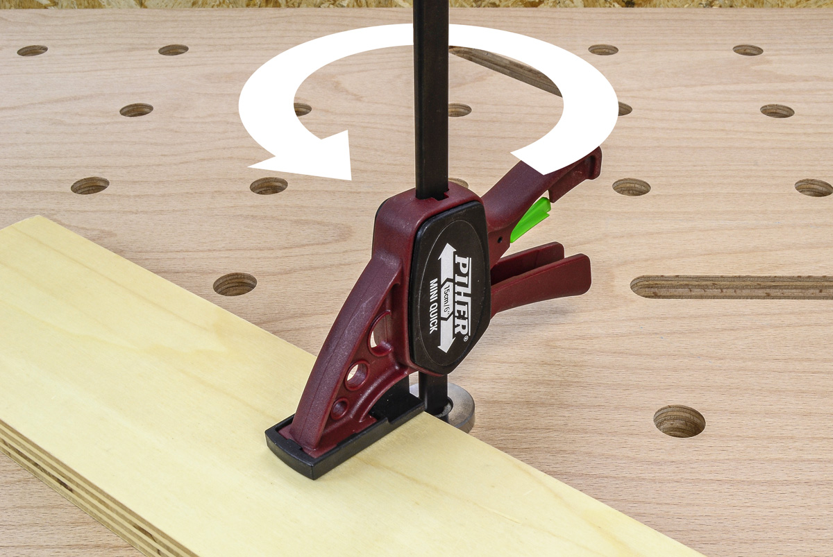 Zubehör PIHER Halterung für Mini Quick Zwingen an Werkbank  Ø19 / 20 mm