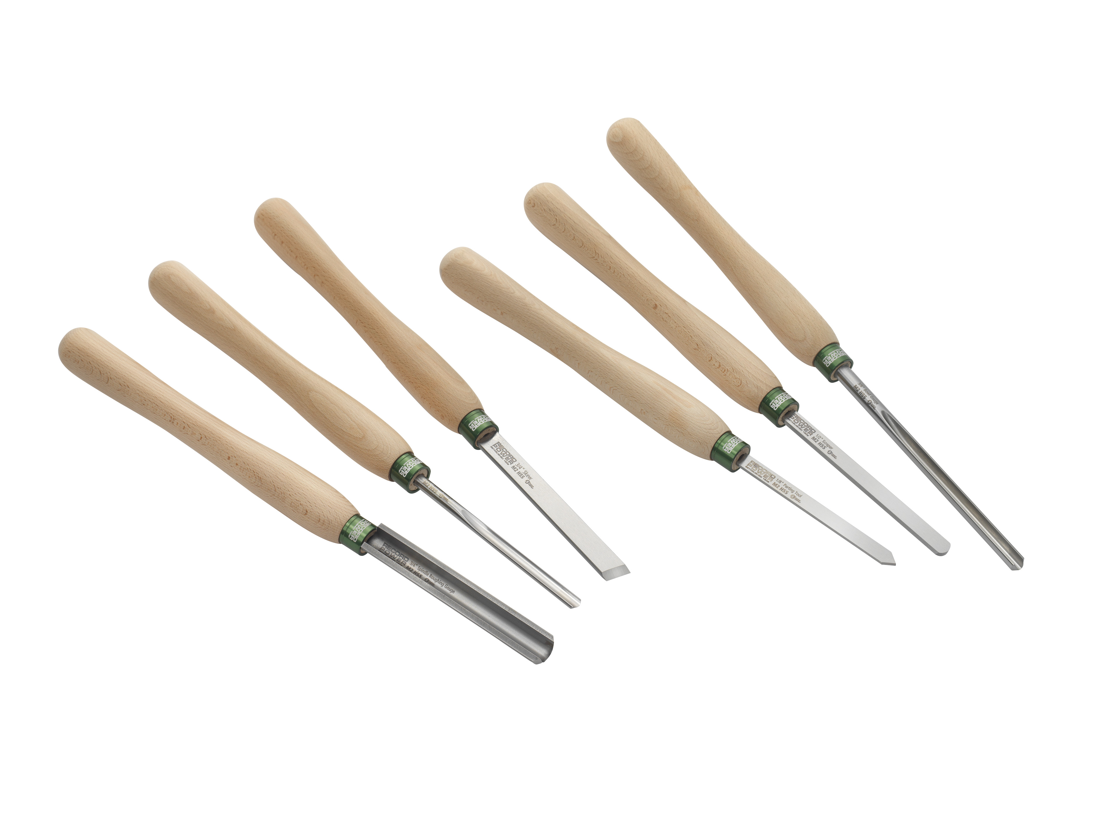 Drechselstahl Drechselmesser Pro Comfort Set (6-teilig) für Längsholz und Schalen