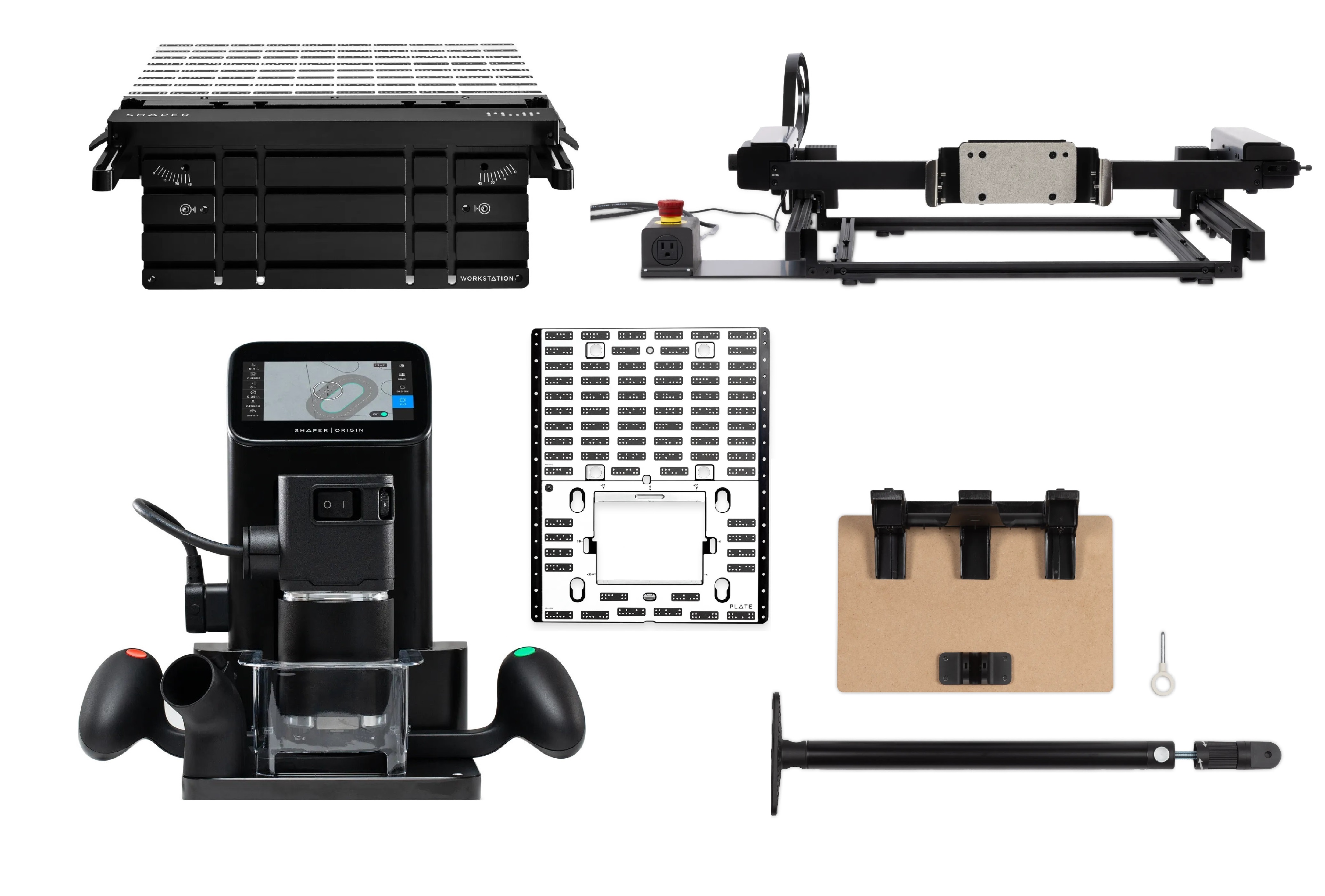Shaper Origin handgeführte CNC Fräse + BenchPilot + Werkstückträger Upgrade Kit + Workstation + Plate