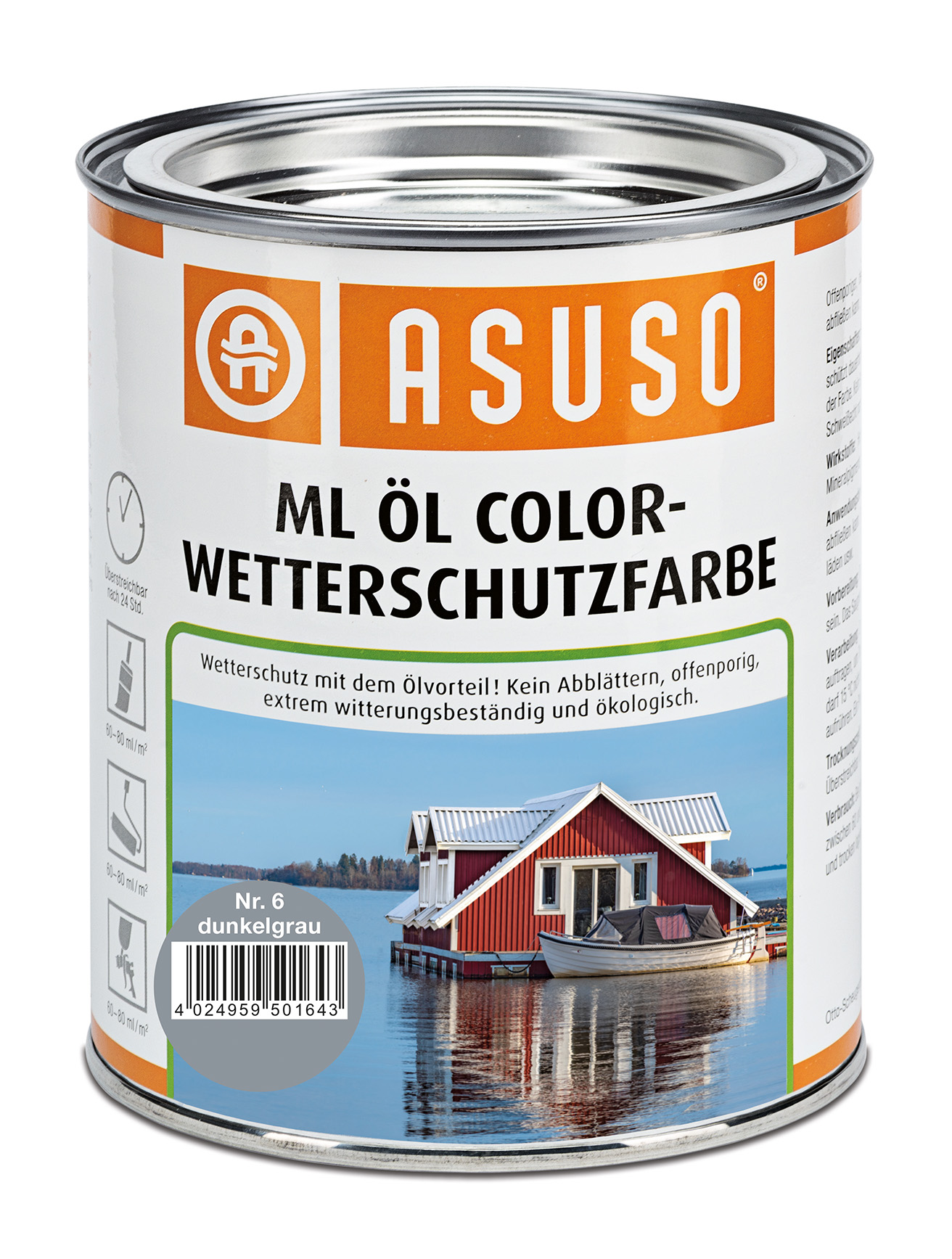 ASUSO ML Öl Color-Wetterschutzfarbe – Dunkelgrau