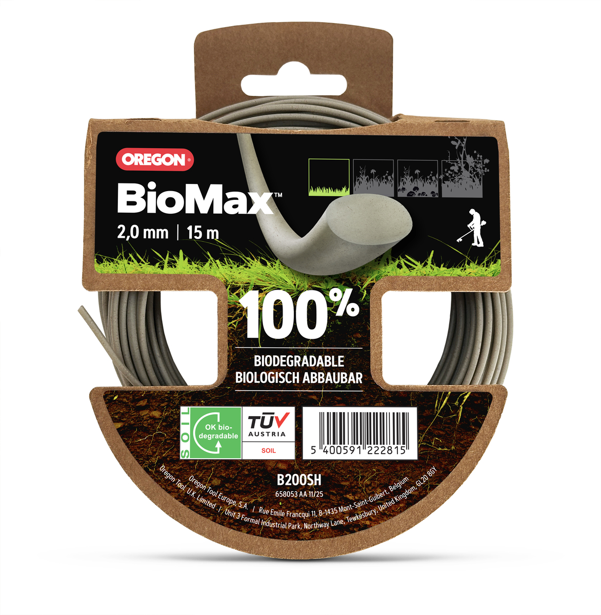 BioMax Mähfaden / Trimmerfaden - 100% biologisch abbaubar