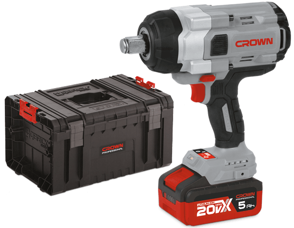 CROWN Akku Schlagschrauber 20 V 1500 Nm 3/4" Vierkantaufnahme Set