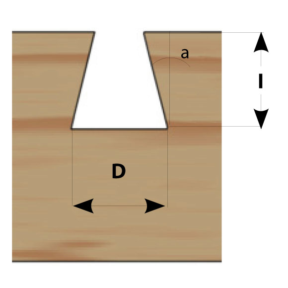 Schwalbenschwanzfräser HW S=8 D12,7 x 12,7 x 14 ° - M118