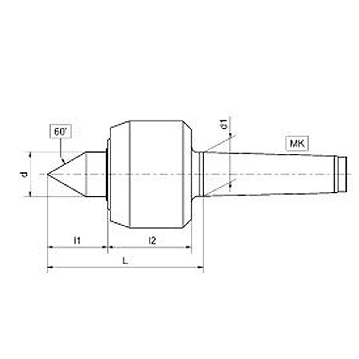 Präzisions-Drehbankspitze für schwere Werkstücke MK6 D=110