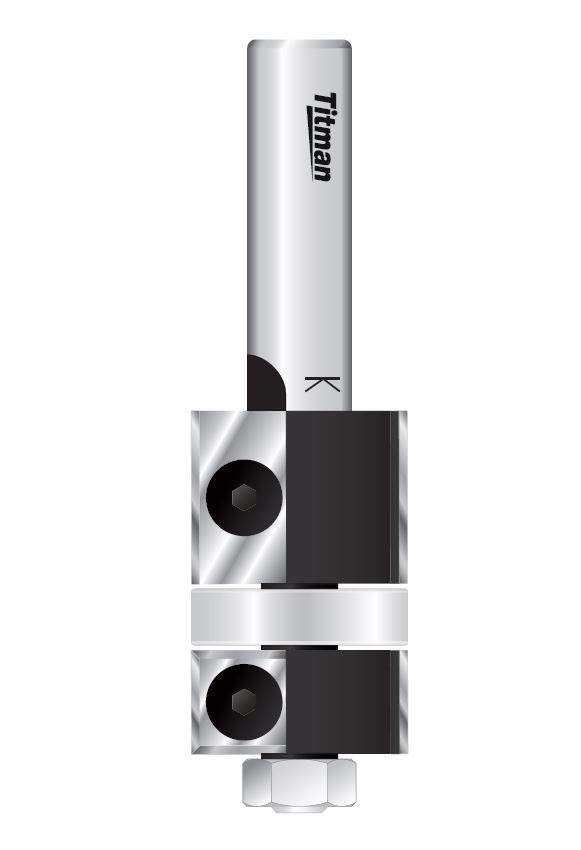 Wendeplatten-Doppel-Bündigfräser – S=12 D25 x 20/12 GL=90 mm