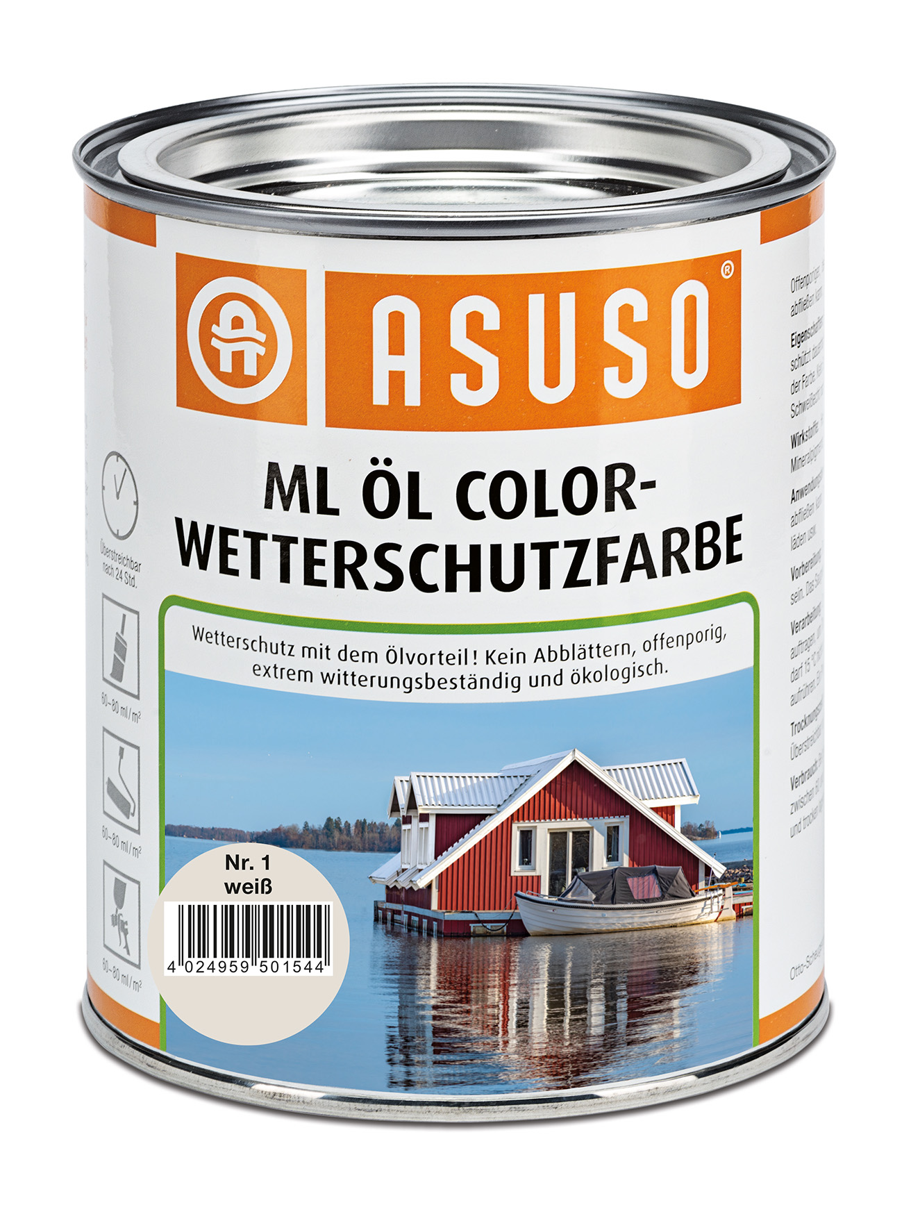 ASUSO ML Öl Color-Wetterschutzfarbe – Weiß