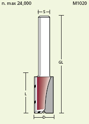 A-1 Nutfräser Zylinderschaft 6 mm mit HW Bohrschneide