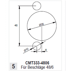 Zubehör CMT Beschlagbohrsystem Bohrkopf für 48/6-SALICE-Beschläge