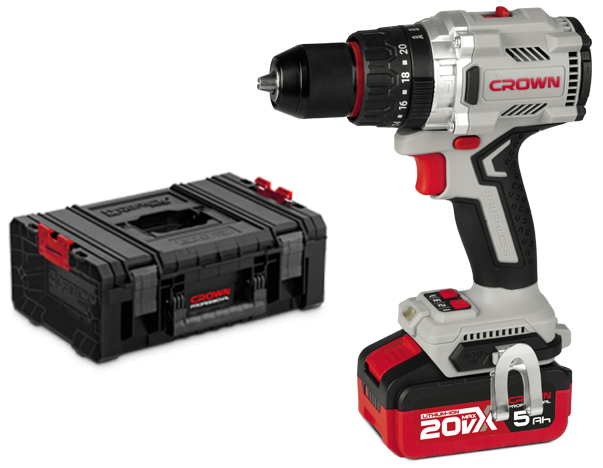 CROWN Akku Schlagbohrschrauber 20 V 160 Nm Set