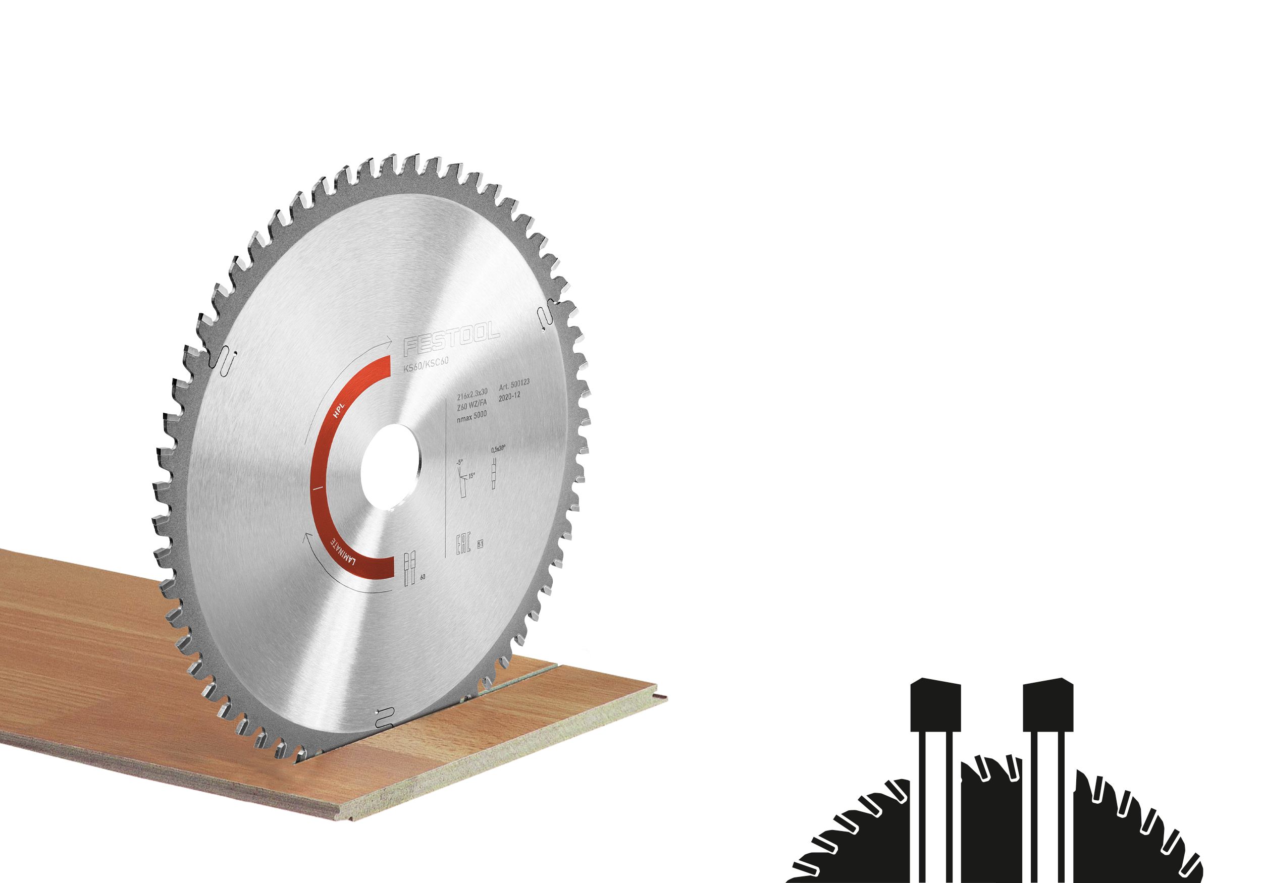 Festool Kreissägeblatt LAMINATE HW 216x2,3x30 WZ/FA60