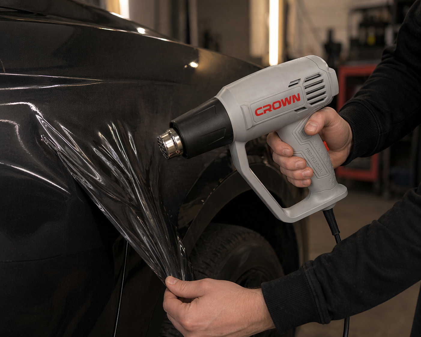 CROWN Heißluftpistole 2000 W 600°C mit verschiedenen Aufsätzen