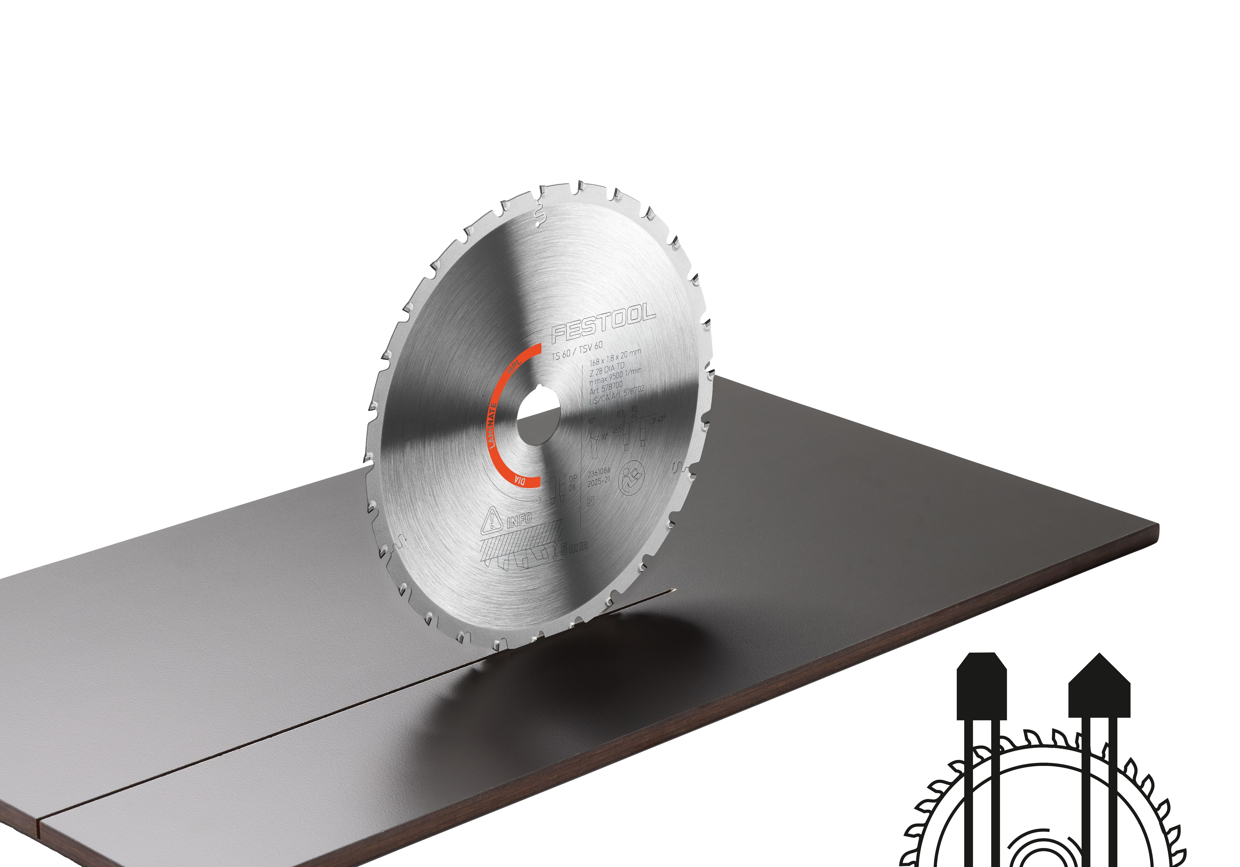 Festool Diamant Kreissägeblatt LAMINATE DIA 168x1,8x20 TD28