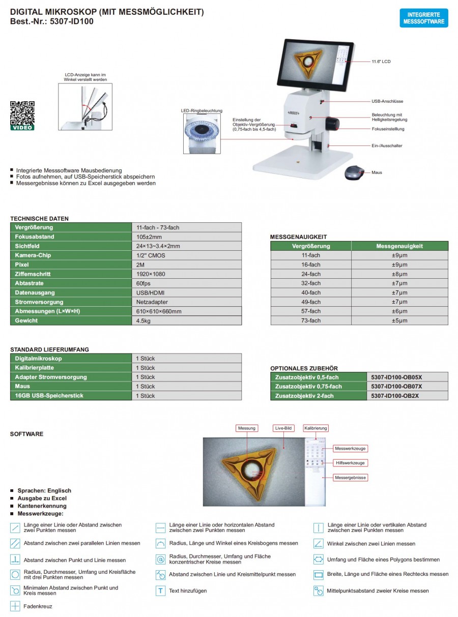 Insize Digital Mikroskop (mit Messmöglichkeit)