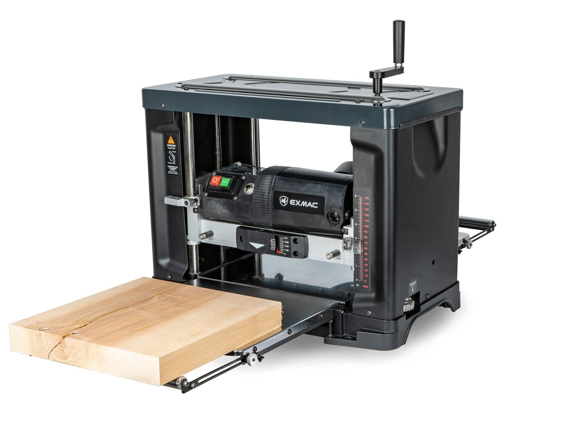 EXMAC Tragbare Dickenhobelmaschine 1500 W 330 mm mit HM Wendeplatten