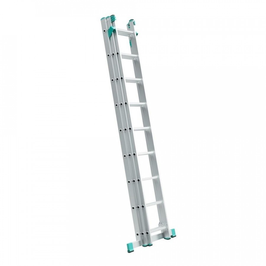 3-teilige Mehrzweckleiter, Kombileiter mit Treppenfunktion 3x9 Stufen