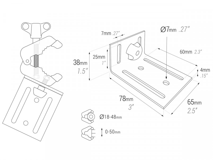 PIHER Greifzange mit verstellbarer Auflage Multiclamp