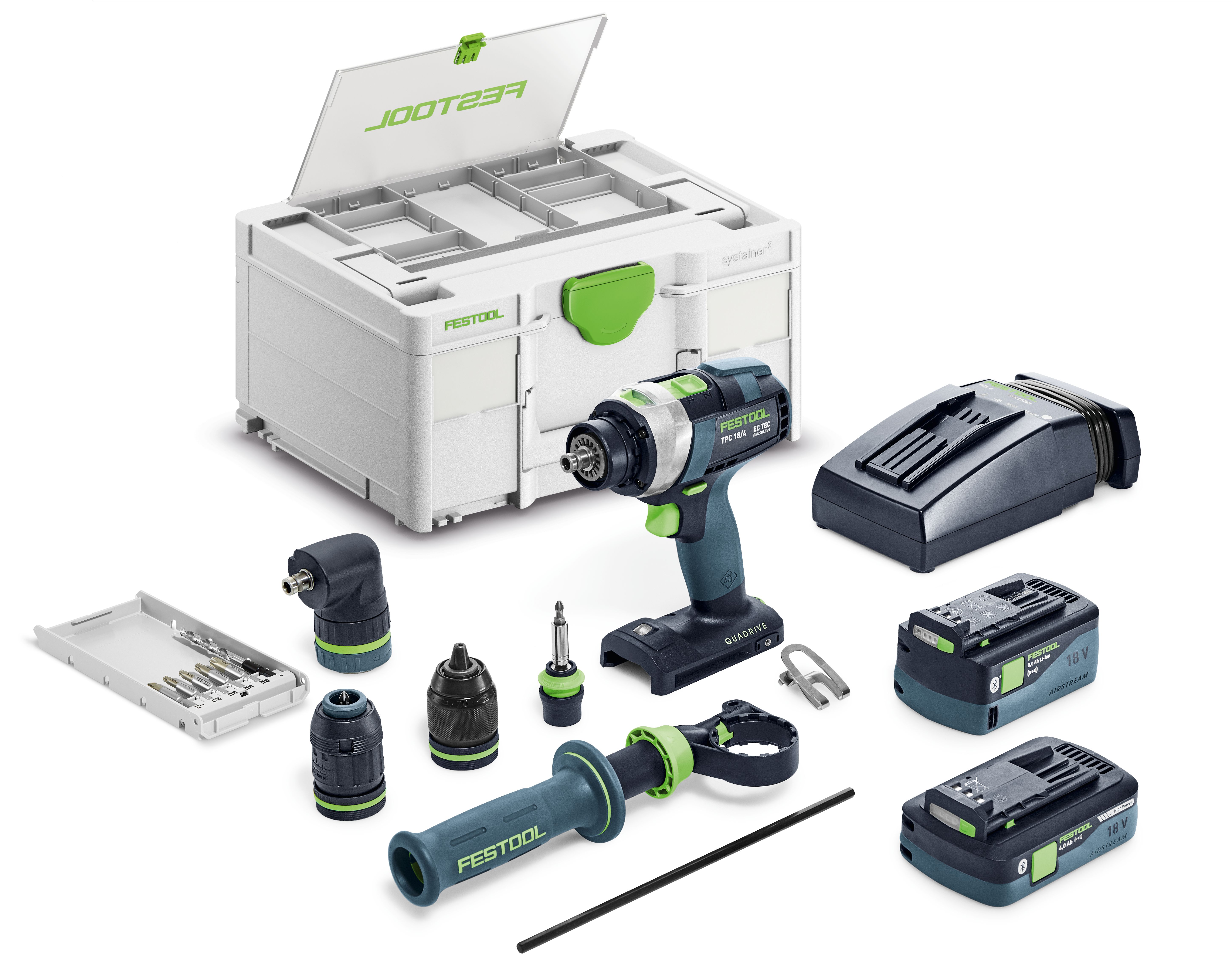 Festool Akku-Schlagbohrschrauber QUADRIVE XL TPC 18/4 5,0/4,0 I-Set/XL