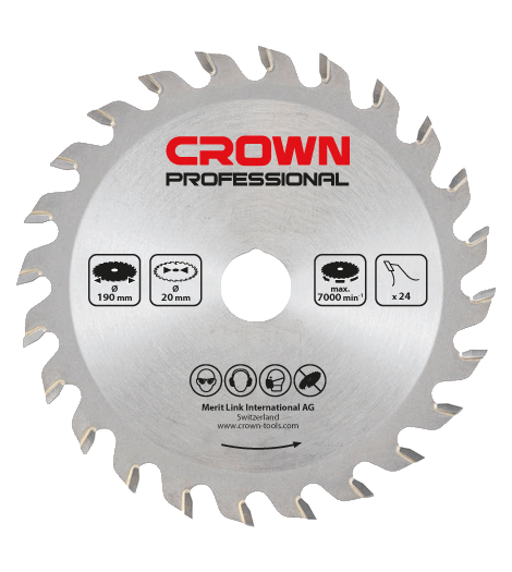 CROWN Kreissägeblatt 165x20 mm Z=24 Holz