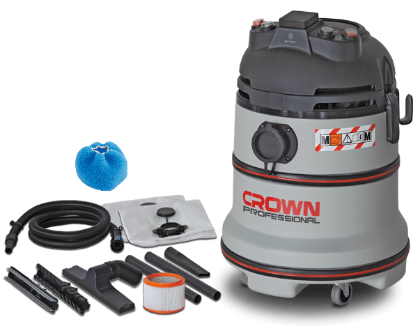 CROWN Nass und Trockensauger inkl. vollautomatische Filterreinigung 1200 W 35 L