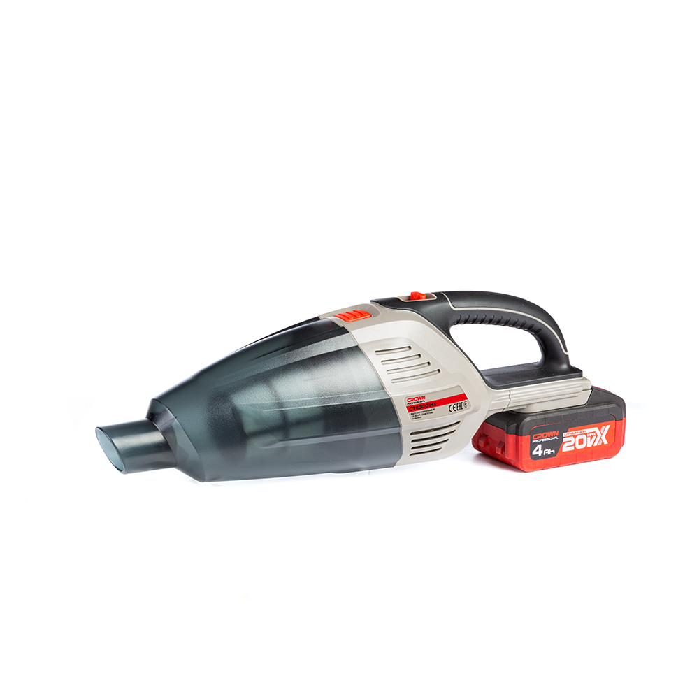 CROWN Akku Staubsauger 20 V 3,8 kPa mit verschiedenen Aufsätzen