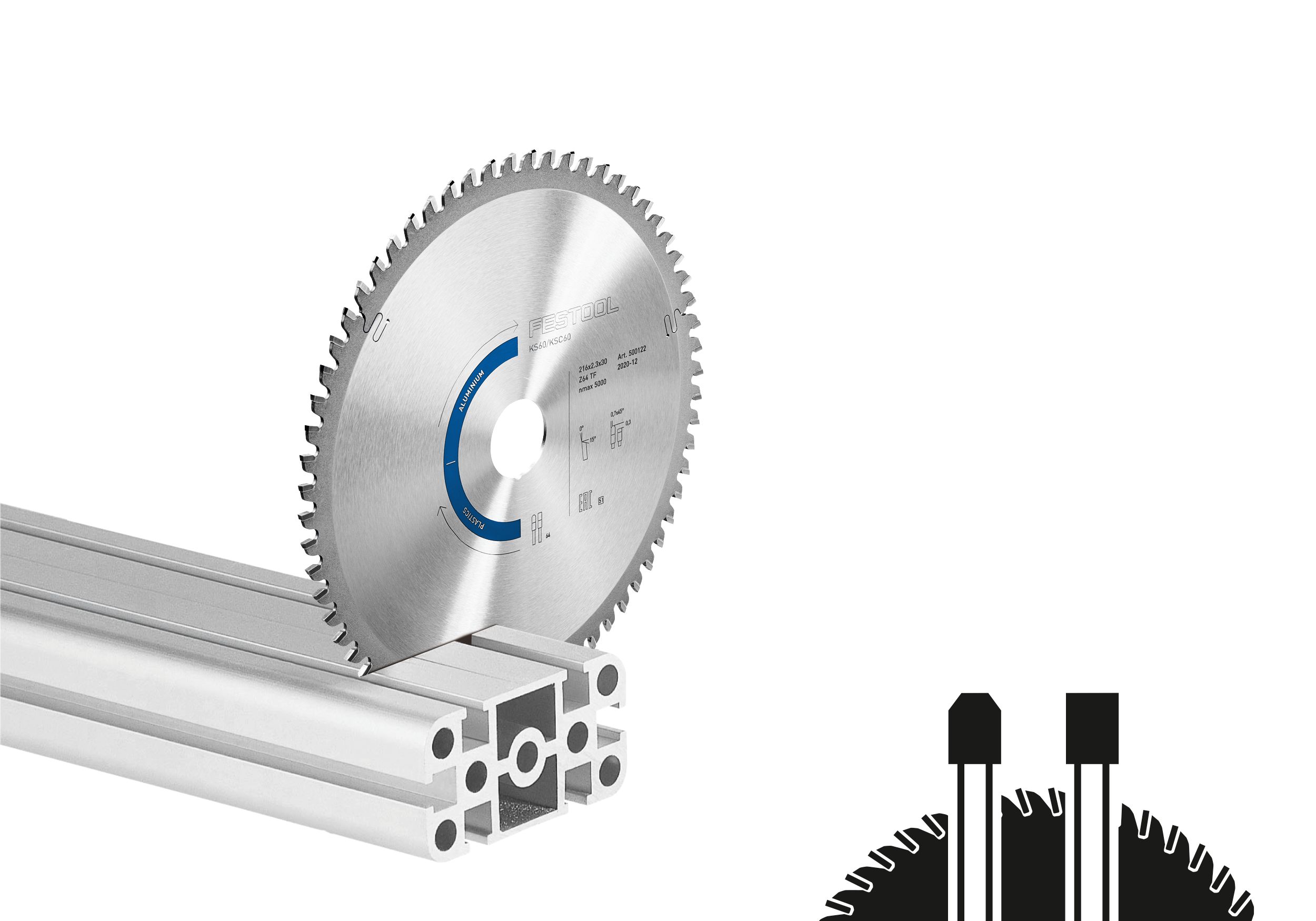 Festool Kreissägeblatt ALUMINIUM PLASTICS HW 216x2,3x30 TF64