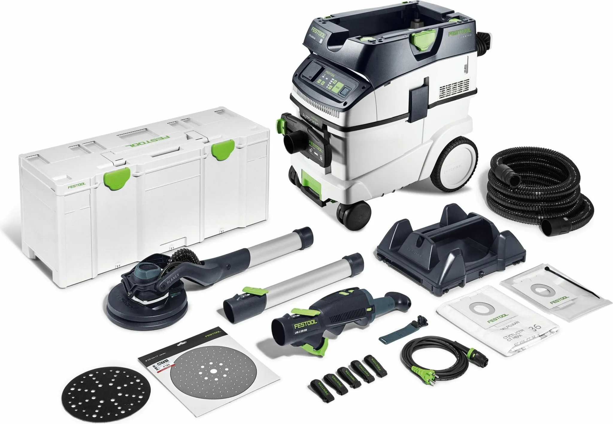 Festool Langhalsschleifer- und Sauger-Set PLANEX LHS 2 225 EQI/CTL 36-Set 