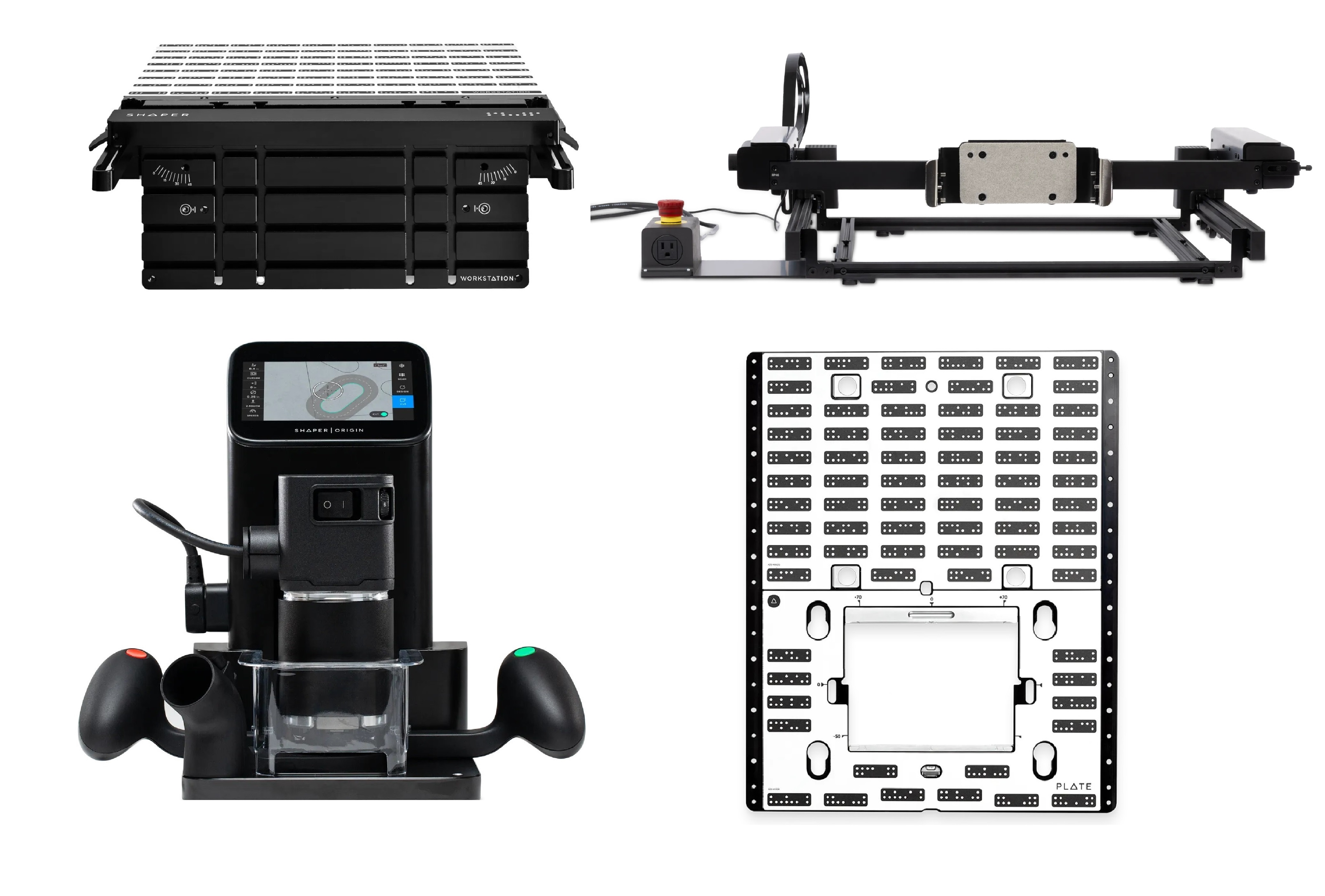 Shaper Origin handgeführte CNC Fräse + BenchPilot + Workstation + Plate Shaper Origin handgeführte CNC Fräse + BenchPilot + Workstation + Plate