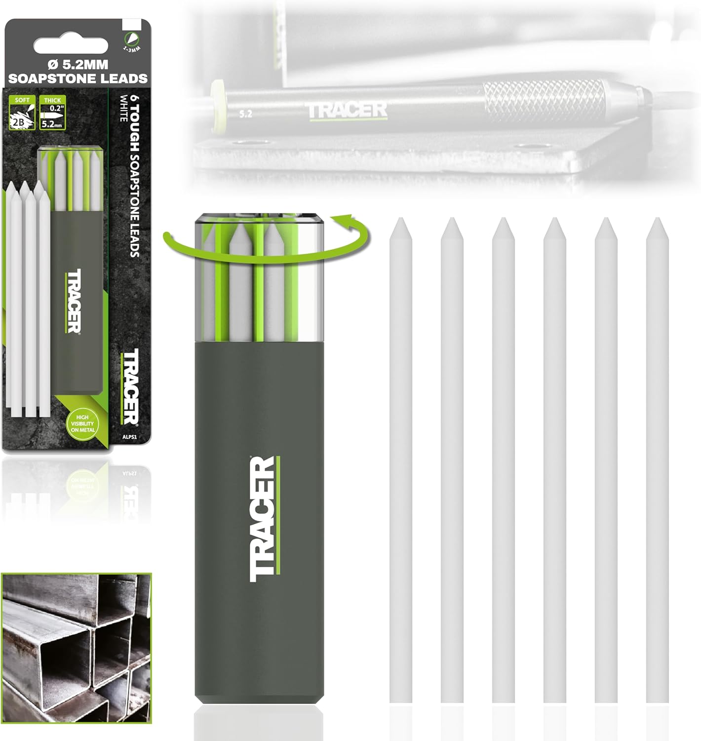 6 Specksteinminen für Tracer Druckbleistift