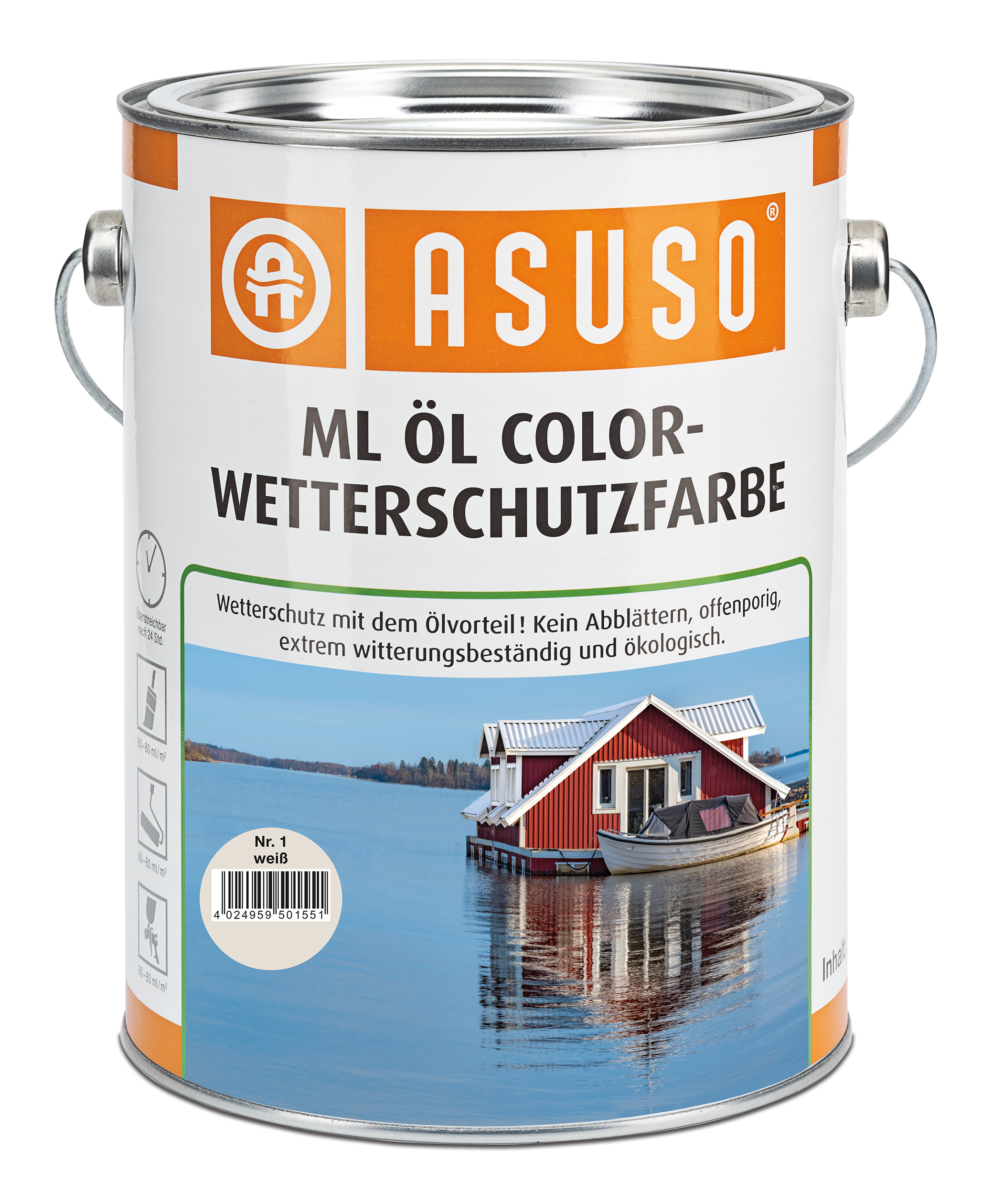 ASUSO ML Öl Color-Wetterschutzfarbe – Weiß