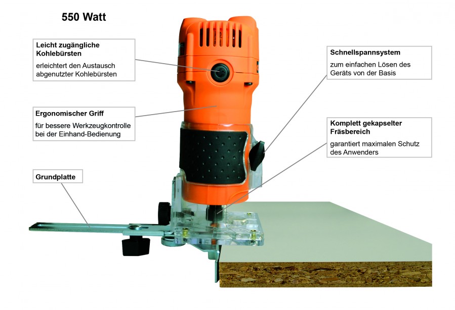 CMT Einhandfräse 550 Watt