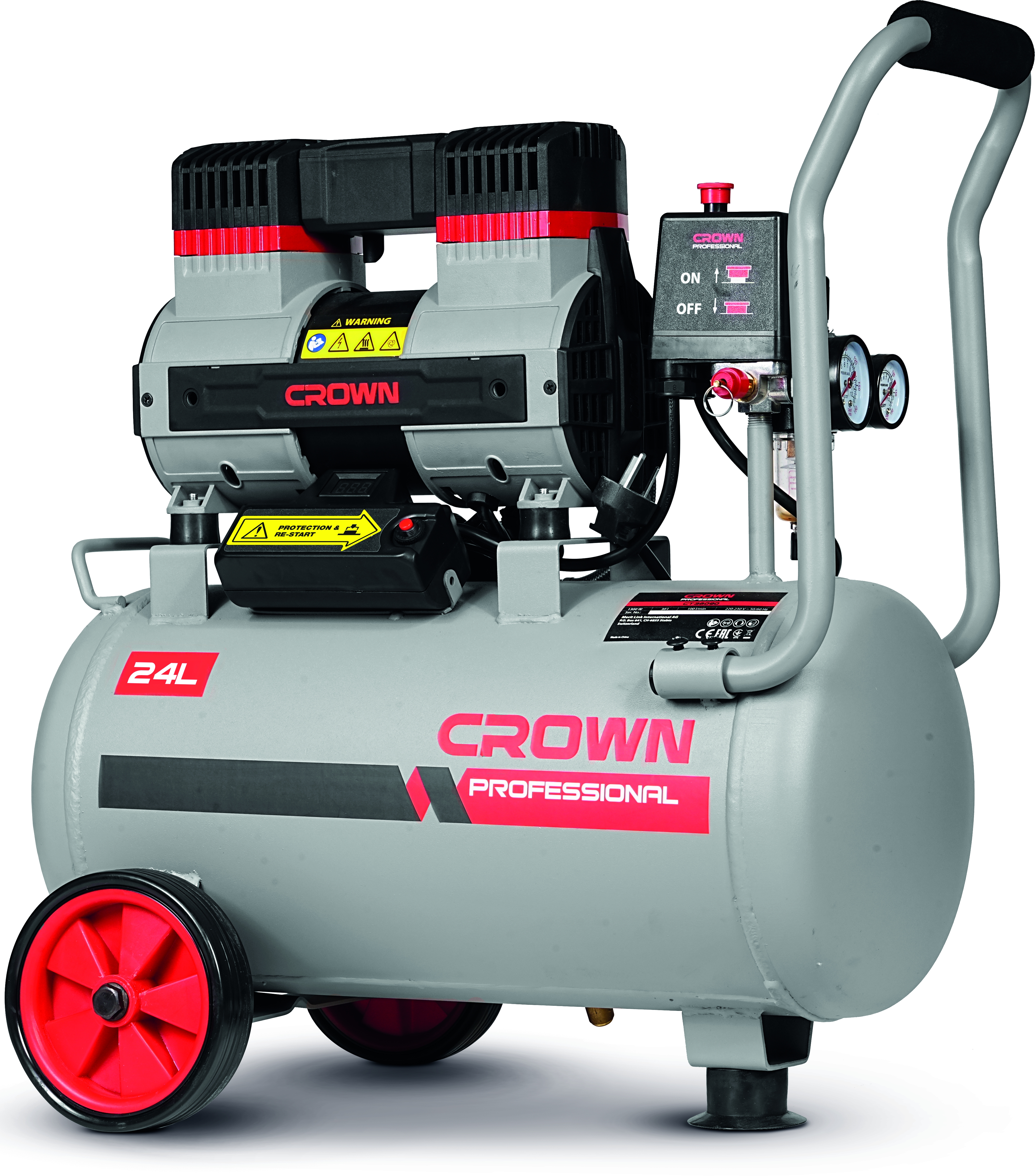 CROWN Luftkompressor 24l 8 bar