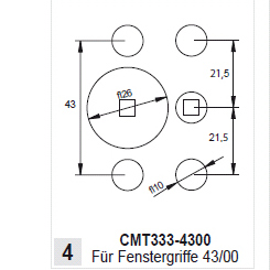 Zubehör CMT Beschlagbohrsystem Bohrkopf für 43/00-CREMONESE-Beschläge (Fenstergriffe)