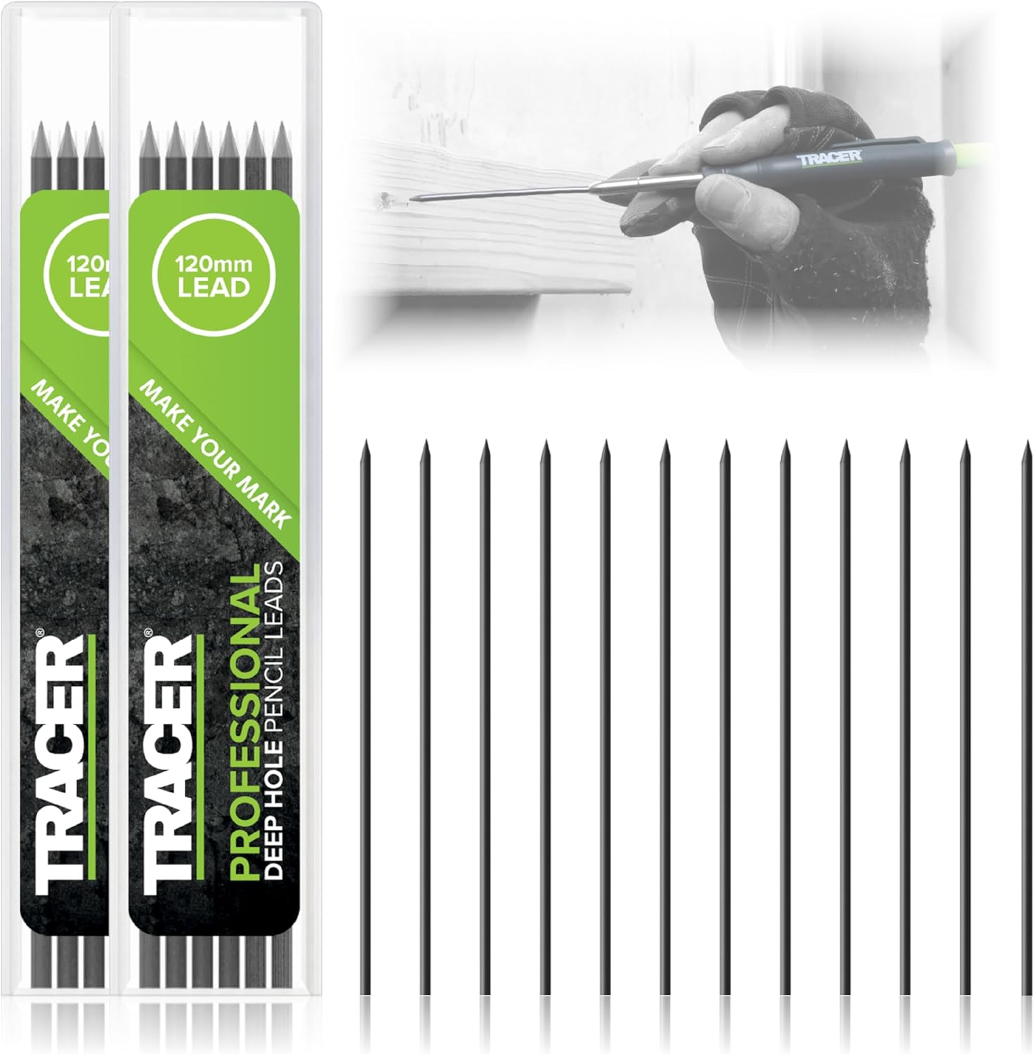 12 Graphit Ersatzminen für Tracer Tieflochbleistift  