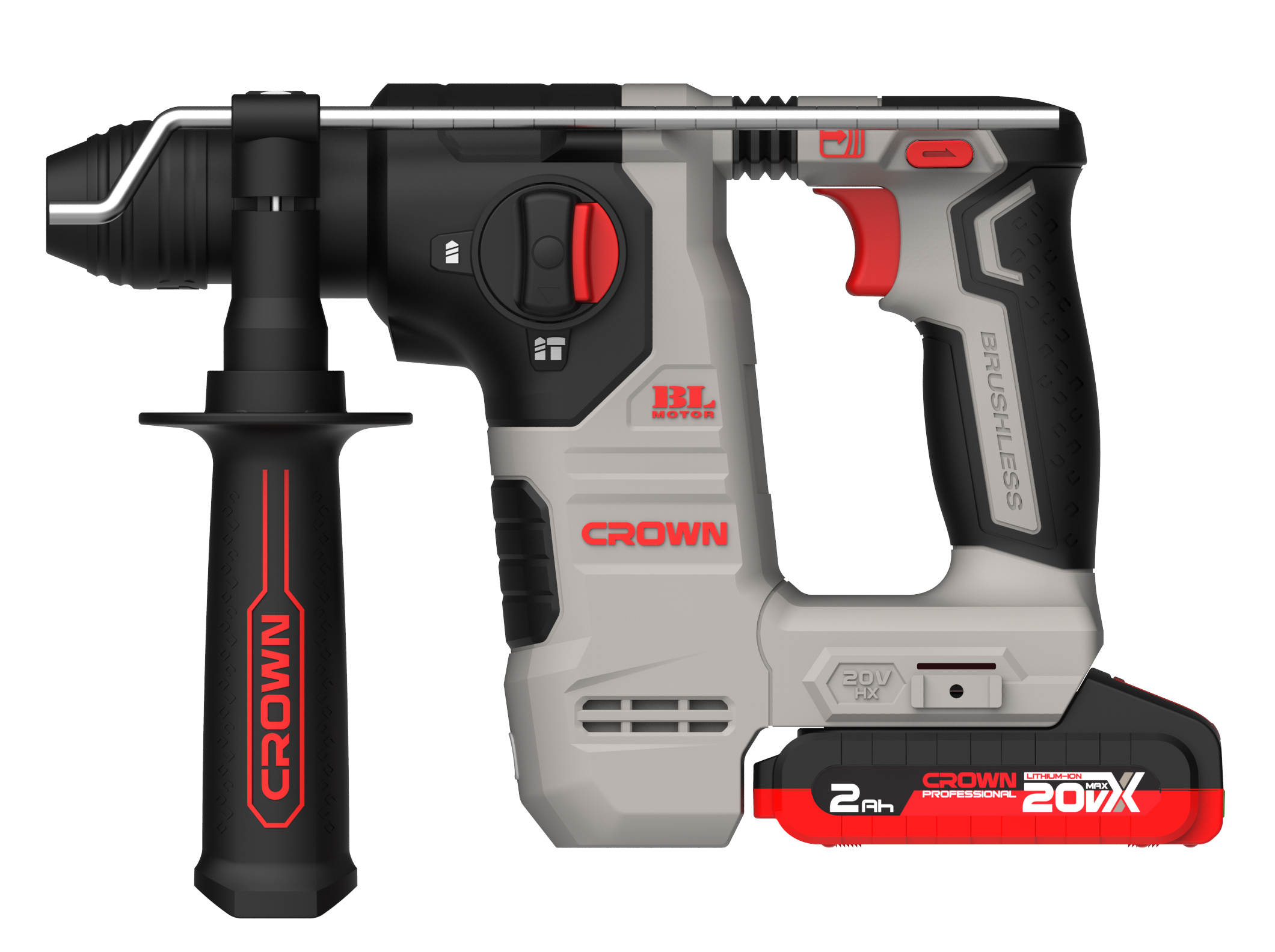 CROWN Akku Bohrhammer 20 V 1,4 J