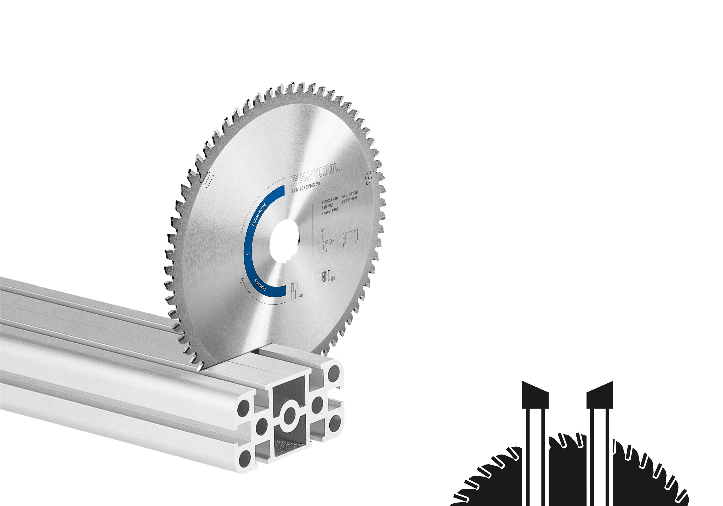Festool Kreissägeblatt ALUMINIUM PLASTICS HW 216x2,3x30 W60