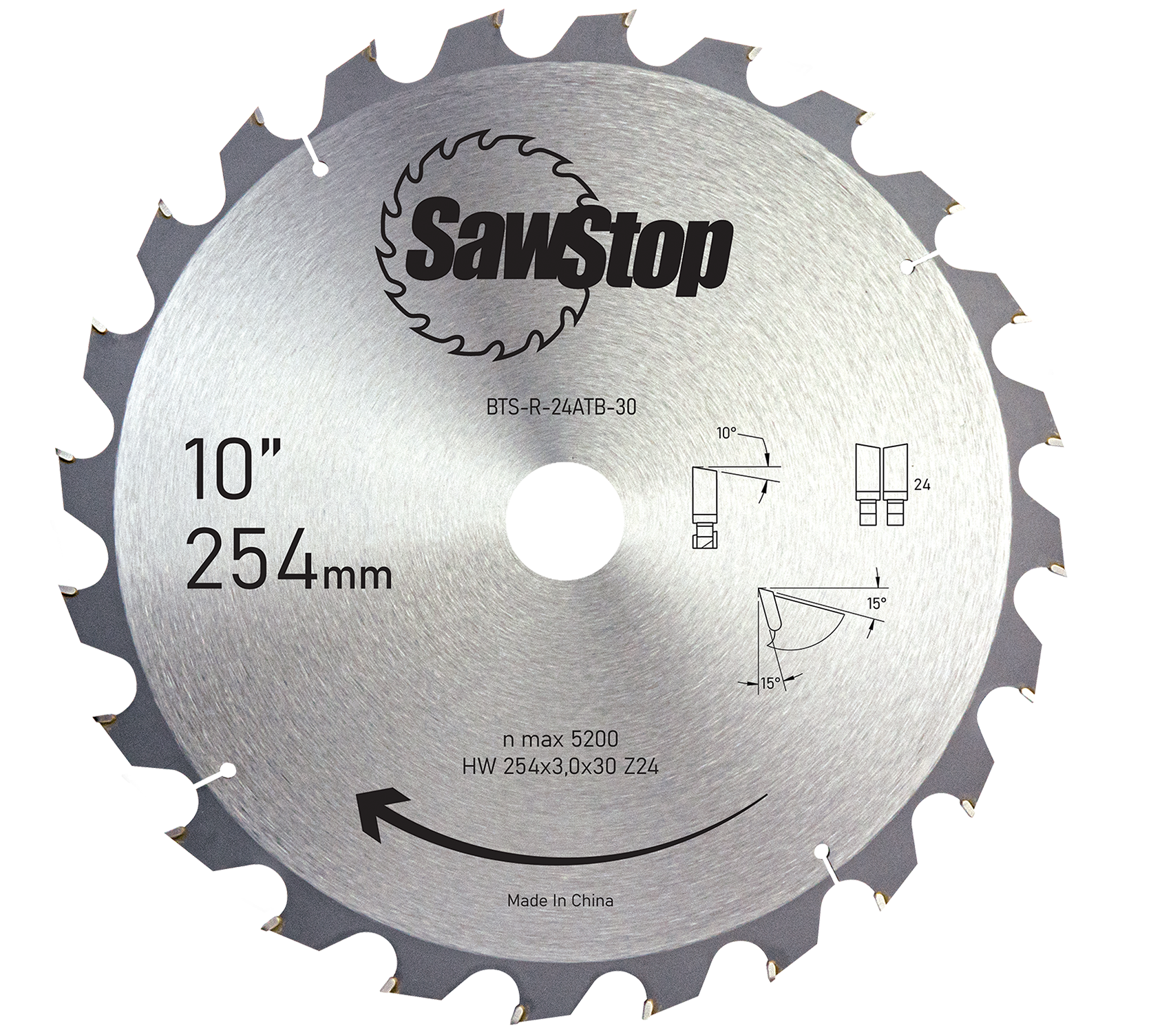 Sawstop Sägeblatt 254x3,0x30, WZ=24