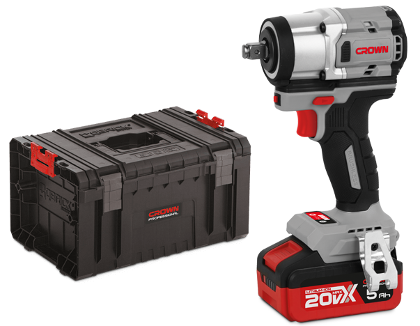 CROWN Akku Schlagschrauber 20 V 600 Nm 1/2 " Vierkantaufnahme Set
