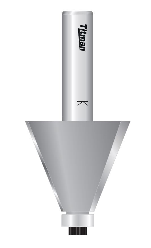 Fasefräser mit Anlauflager – S=12 D41 x 35 mm – 22,5° GL=77 mm     