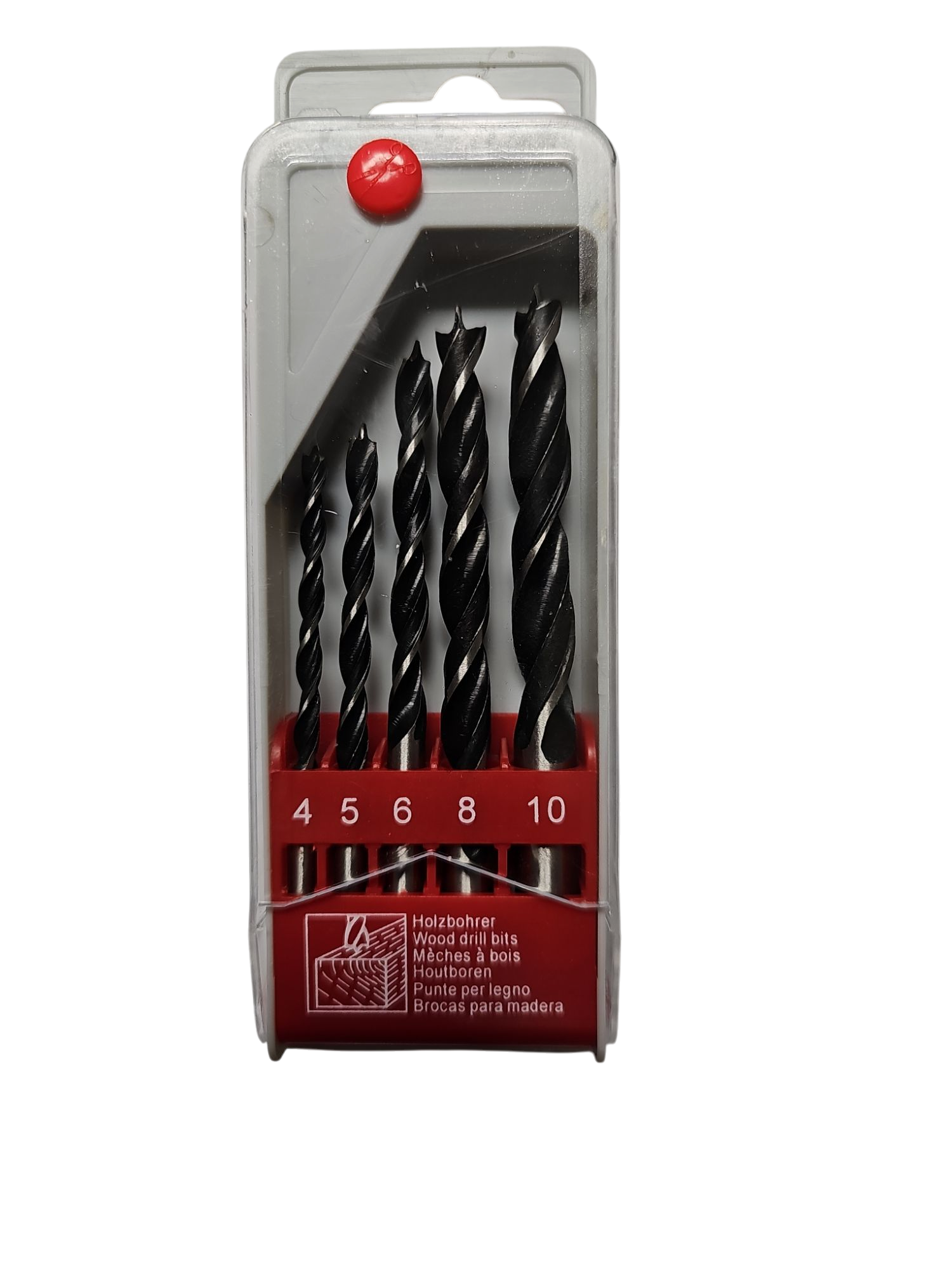 Holzspiralbohrer 5-teilig geschliffen in Kunststoffkassette